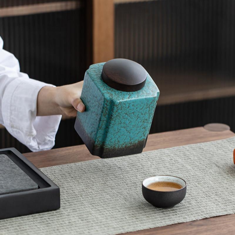 Haushaltstee Caddy Kiln Transmutation Keramik Tee Dosen