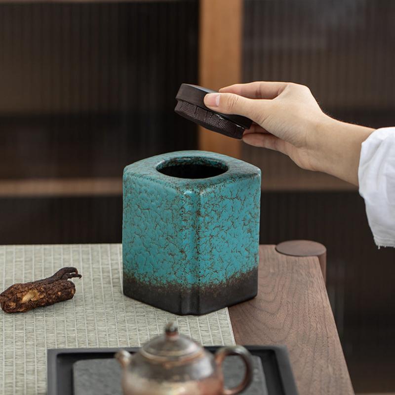 Haushaltstee Caddy Kiln Transmutation Keramik Tee Dosen