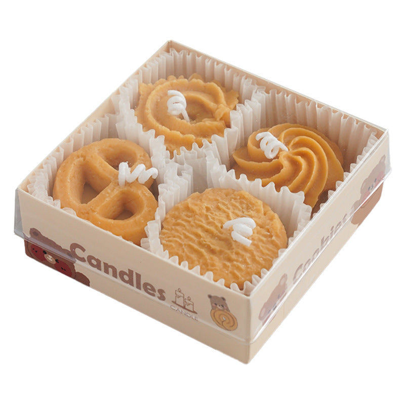 Simulation Dessert Cookies Scented Candle Gift Box-5