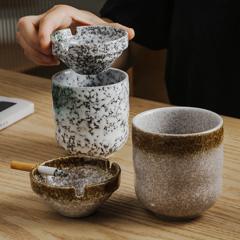 Retro chinesische windprofessionelle Kiln -Aschenbecher Chinese