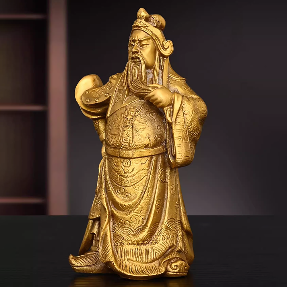 Pure Copper God of Wealth God Statue Metal Craft Decoration