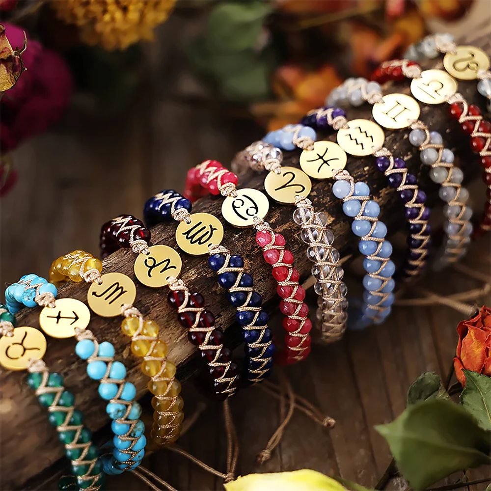 Constellations Handwoven Natural Agate Bracelet-2