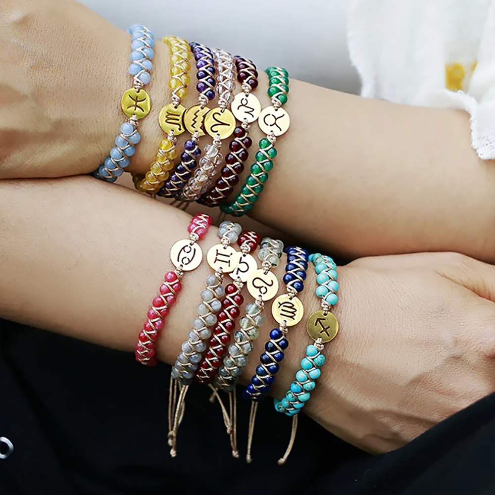 Constellations Handwoven Natural Agate Bracelet-1