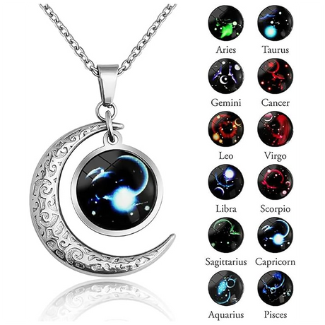 Zodiac Necklace for Women Star Sign Astrology Pendant-2