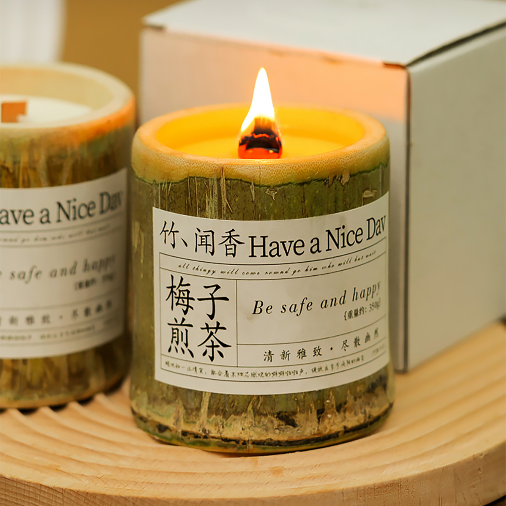 Indoor Bamboo Cup Scented Candle Valentine's Day Ambiance Gift-0
