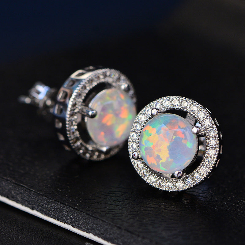 Spring new colorful stone earrings Opel boutique earrings