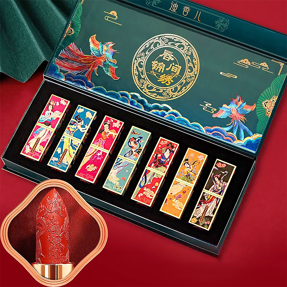 Seven Fairies Carved Lipstick Set with 7 Shades in Elegant Gift Box-1
