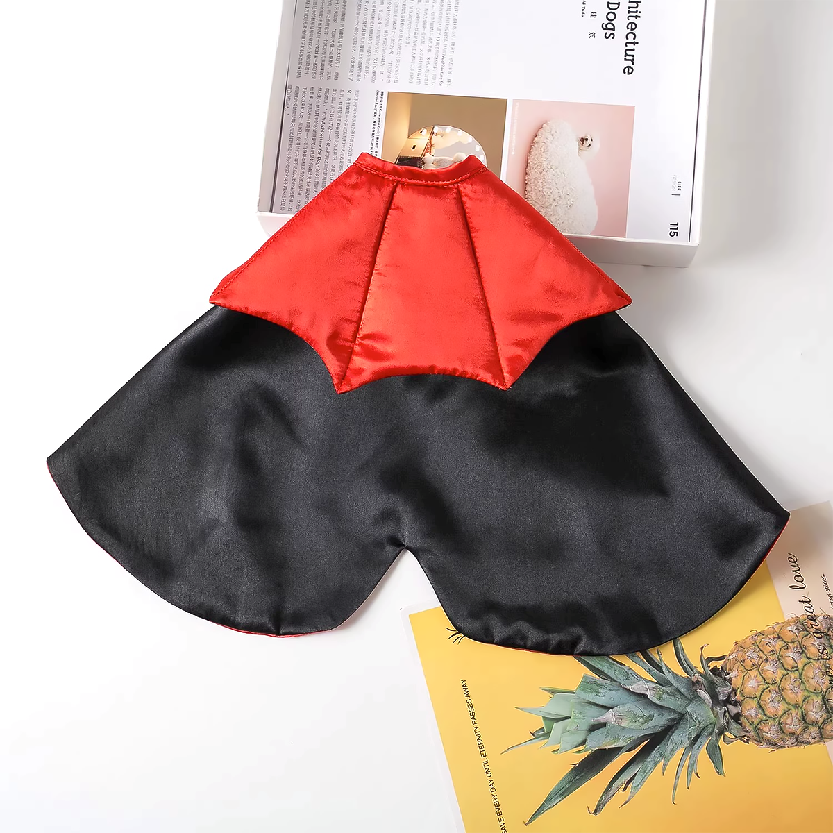 Halloween Reversible Pet Costume for Cats and Dogs Black Red Cape-3