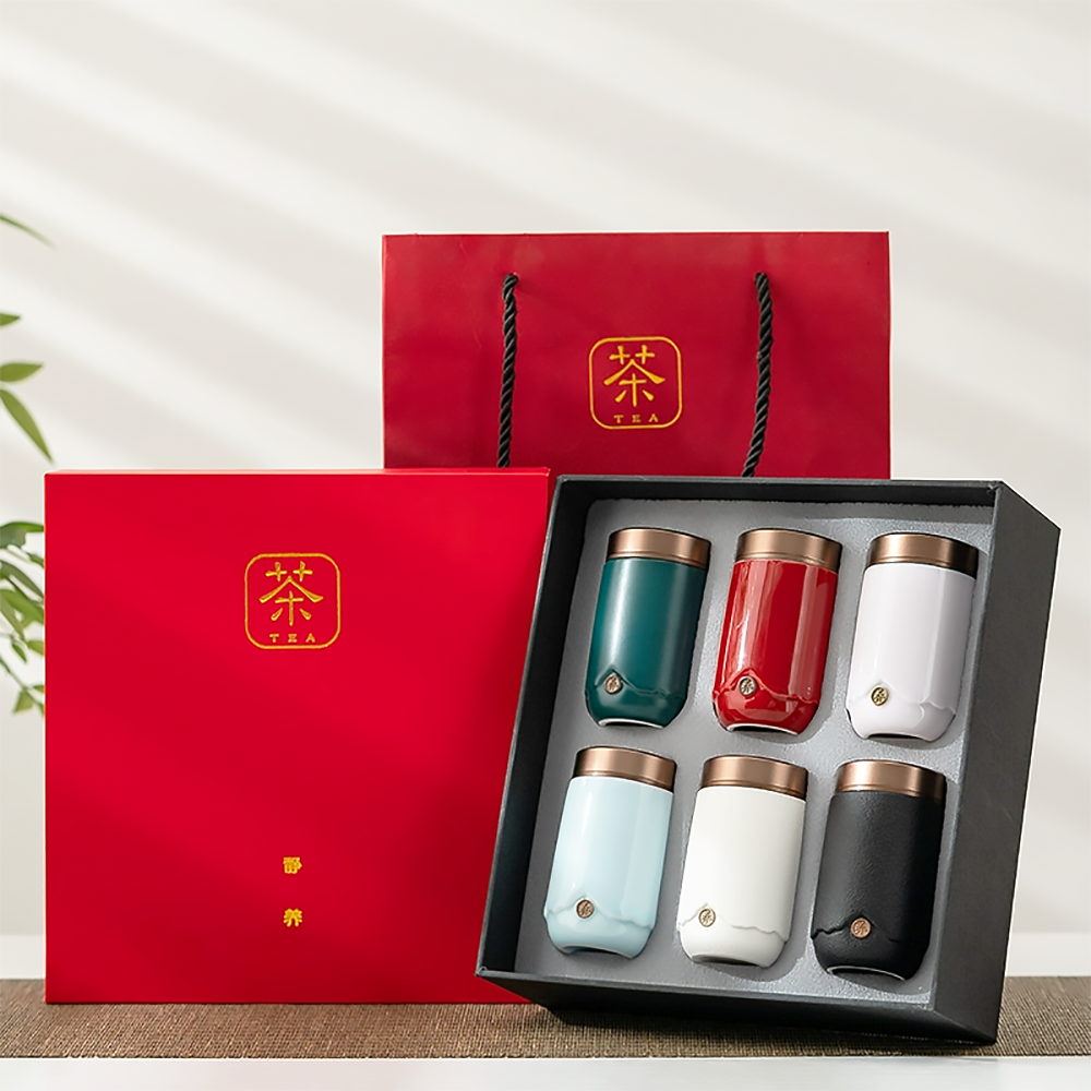 High End Ceramic Mini Tea Caddy Gift Box Porcelain Storage Jar-1