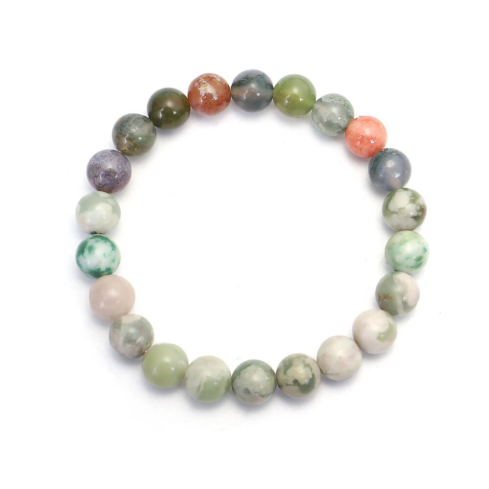 108 Beads Natural Stone Tassel Necklace Indian Agate Bracelet Mala Jewelry-6