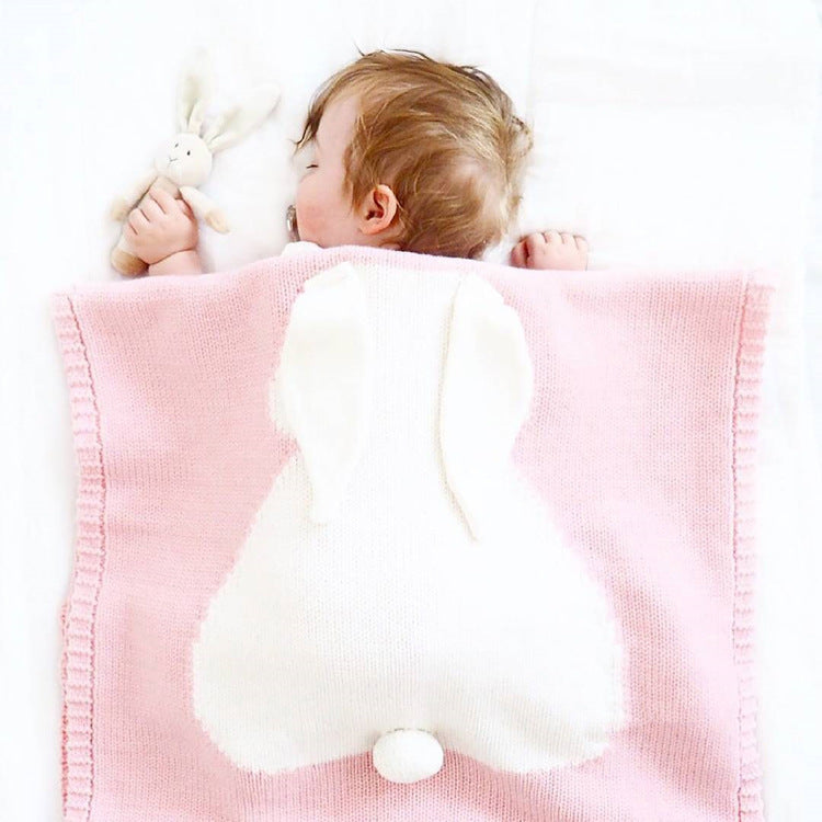 Explosive Bunny Ears Blanket Stereo Bunny Blanket Children's Knitted Cover Blanket