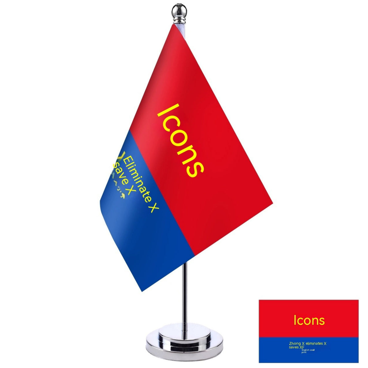 Customized Flag Single Pole Table Flag Desktop Y-shaped Crystal Decoration