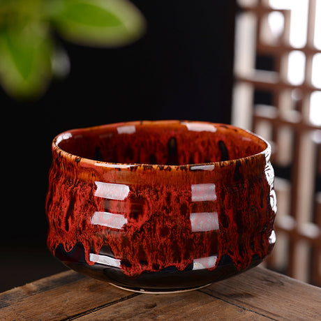 Handgefertigte Tee Tasse fließende Glasur -Tee -Set