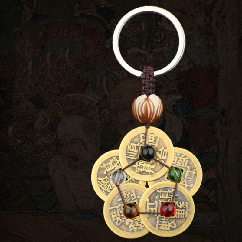 Lucky Transfer Body Protection Plum Copper Coin Pendant