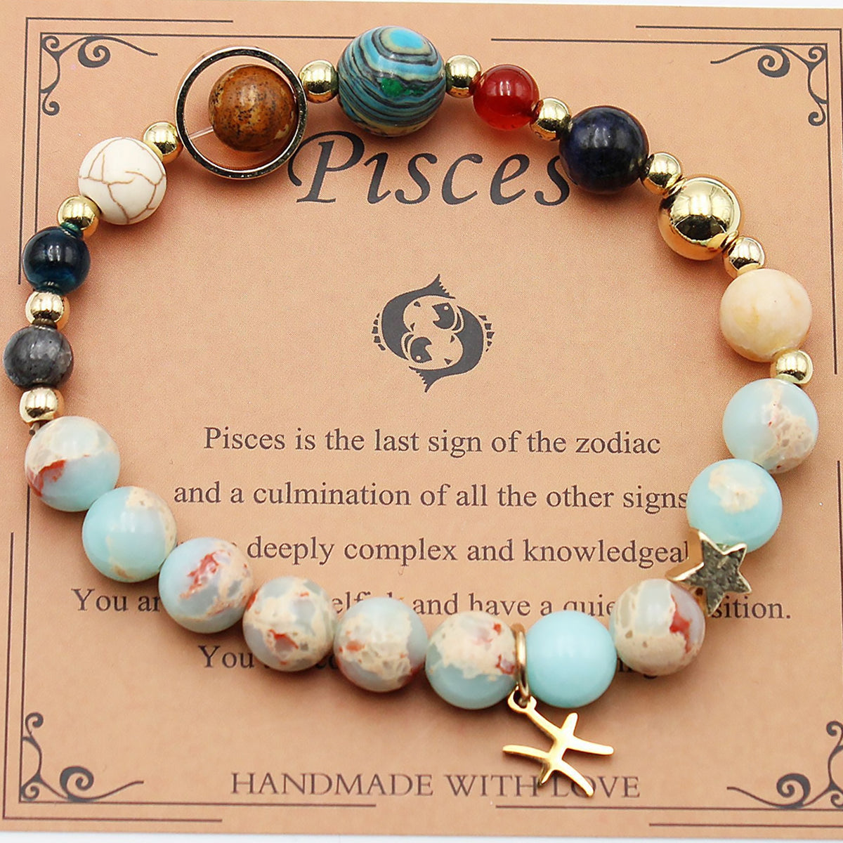 Zodiac Bracelet with Natural Agate & Shoushan Stone 12 Constellations-7