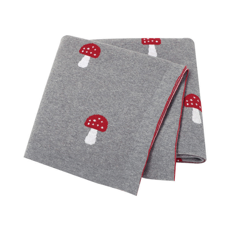 Needle Cotton Mushroom Jacquard Baby Blanket