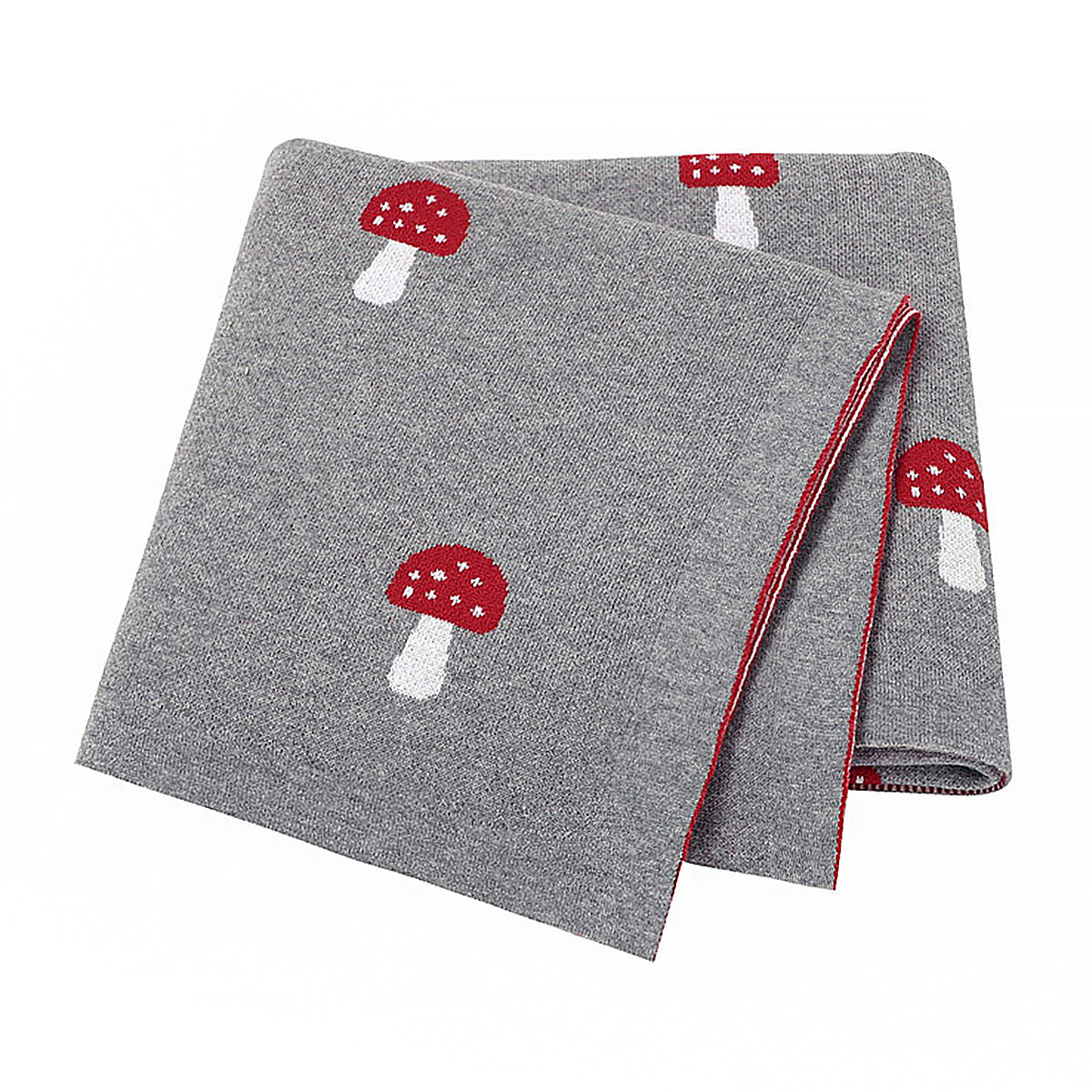 Cotton Mushroom Jacquard Baby Blanket Soft Nursery Blanket-6