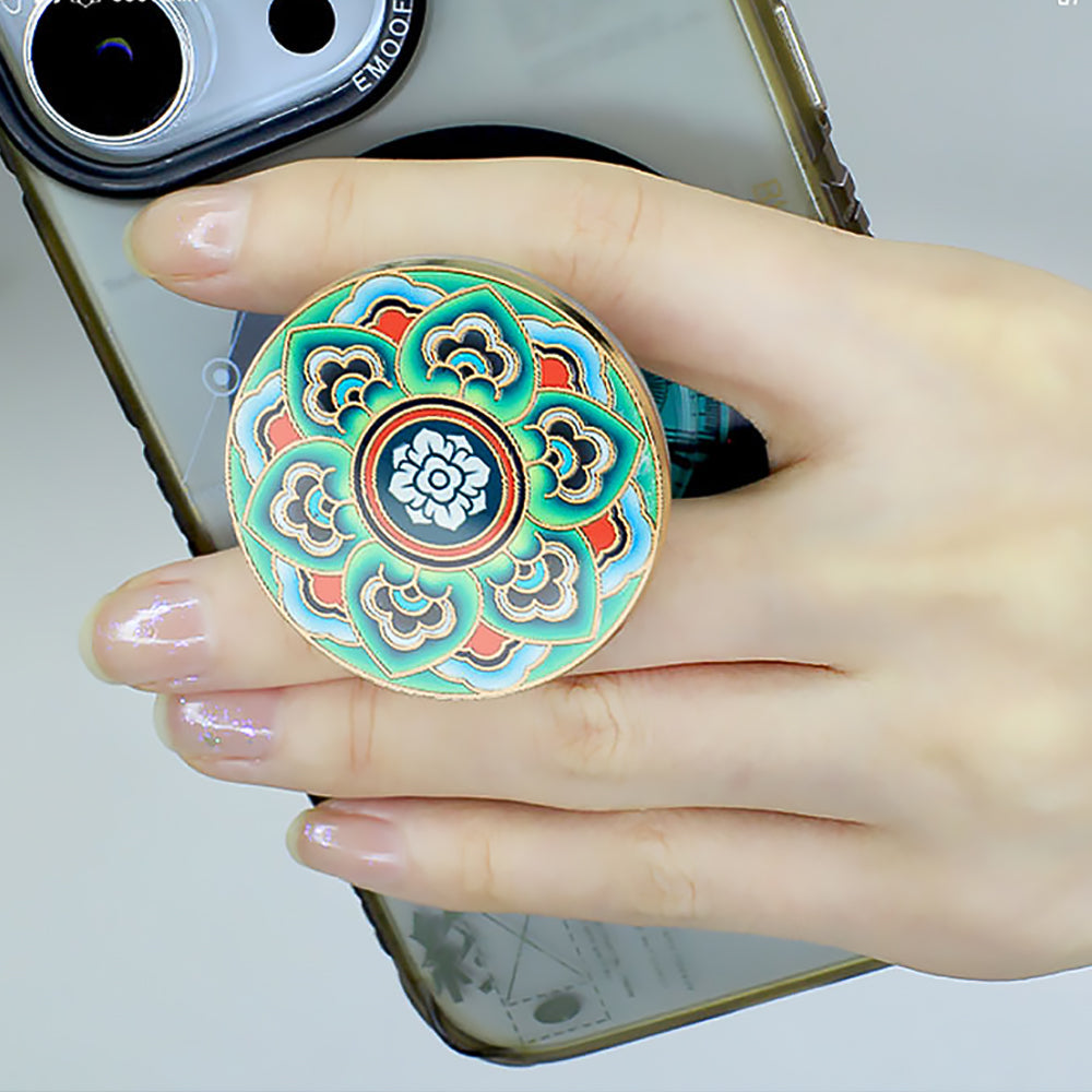Dunhuang Lotus Collapsible Phone Holder Grip-1