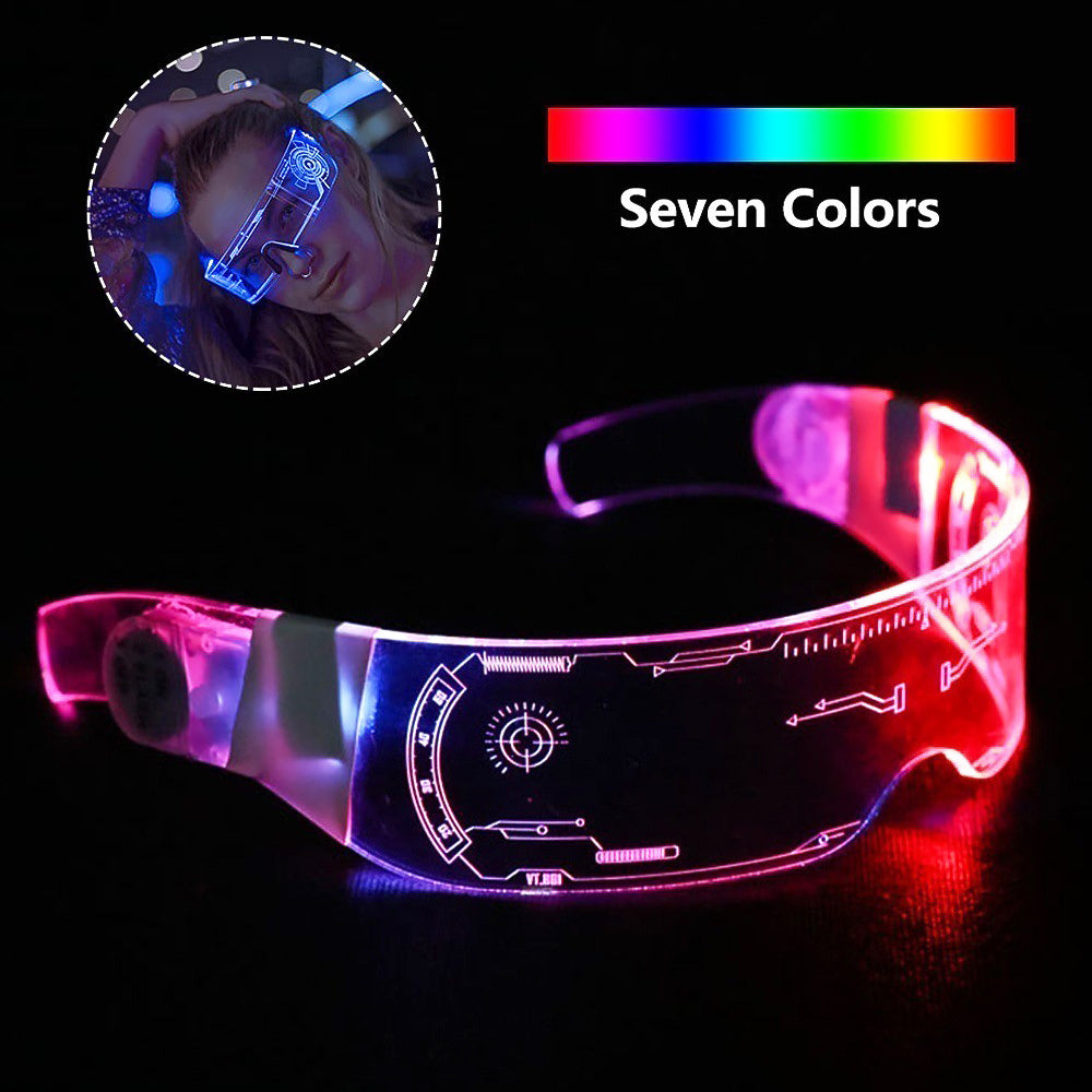 LED Luminous Futuristic Glasses Rave Party Festival Goggles-3