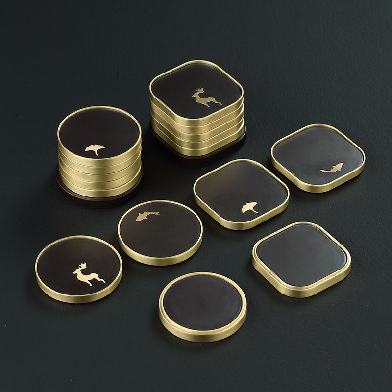 Haushaltstea Tassenhalter Bakelite Kupferholz Untersetzer