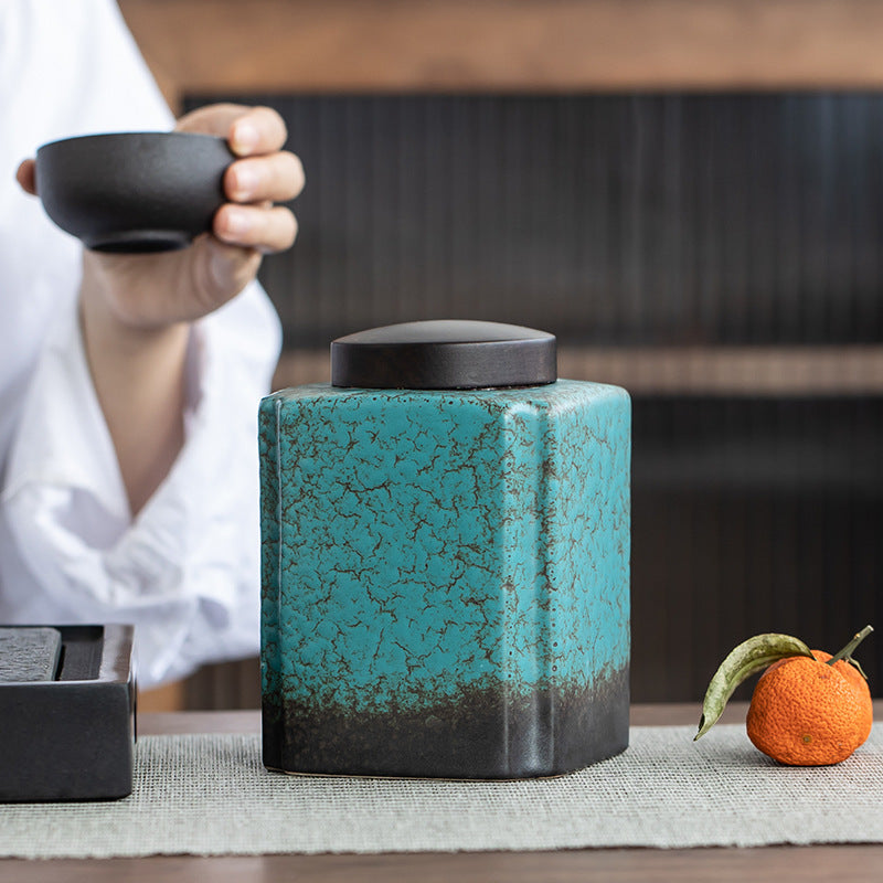 Haushaltstee Caddy Kiln Transmutation Keramik Tee Dosen
