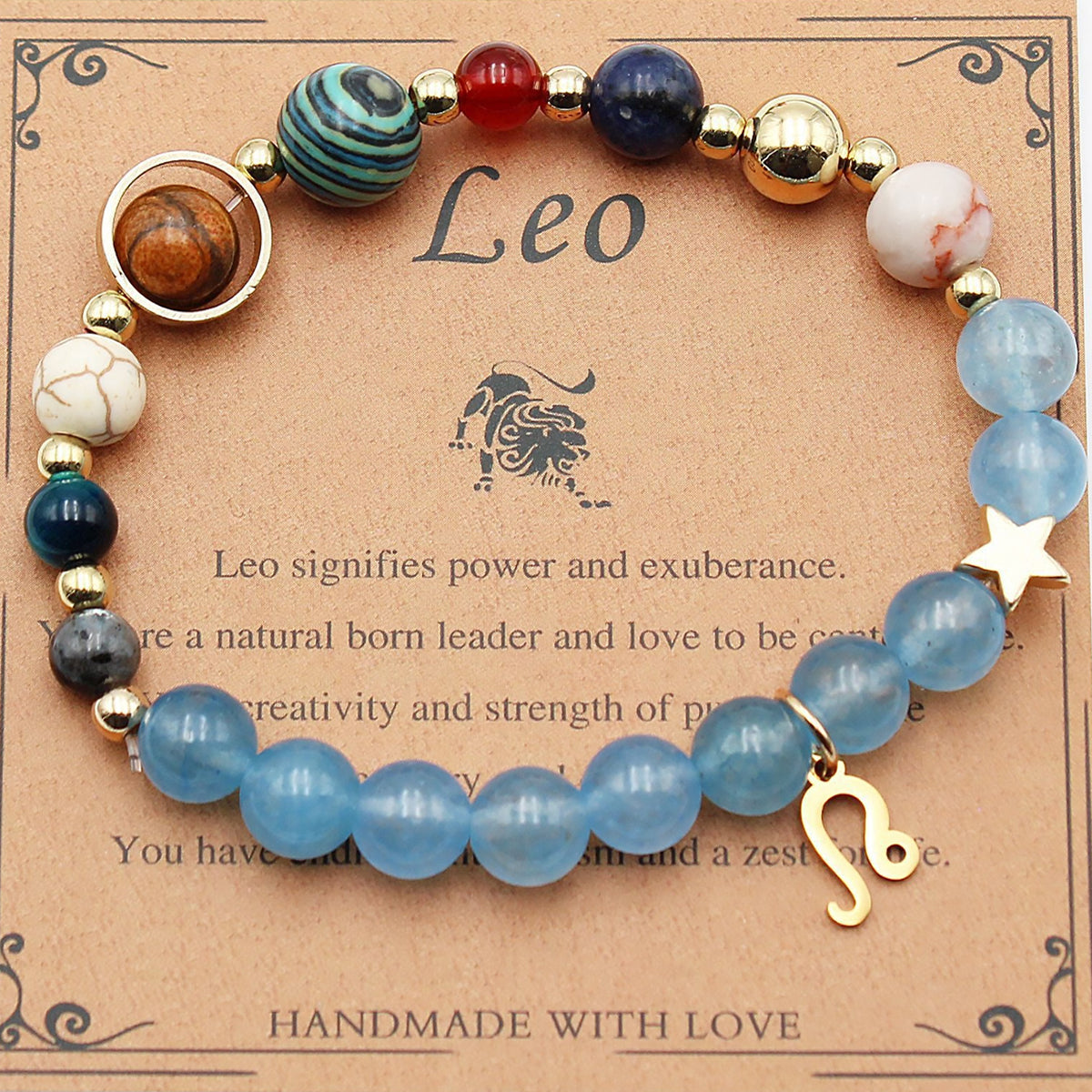 Zodiac Bracelet with Natural Agate & Shoushan Stone 12 Constellations-19