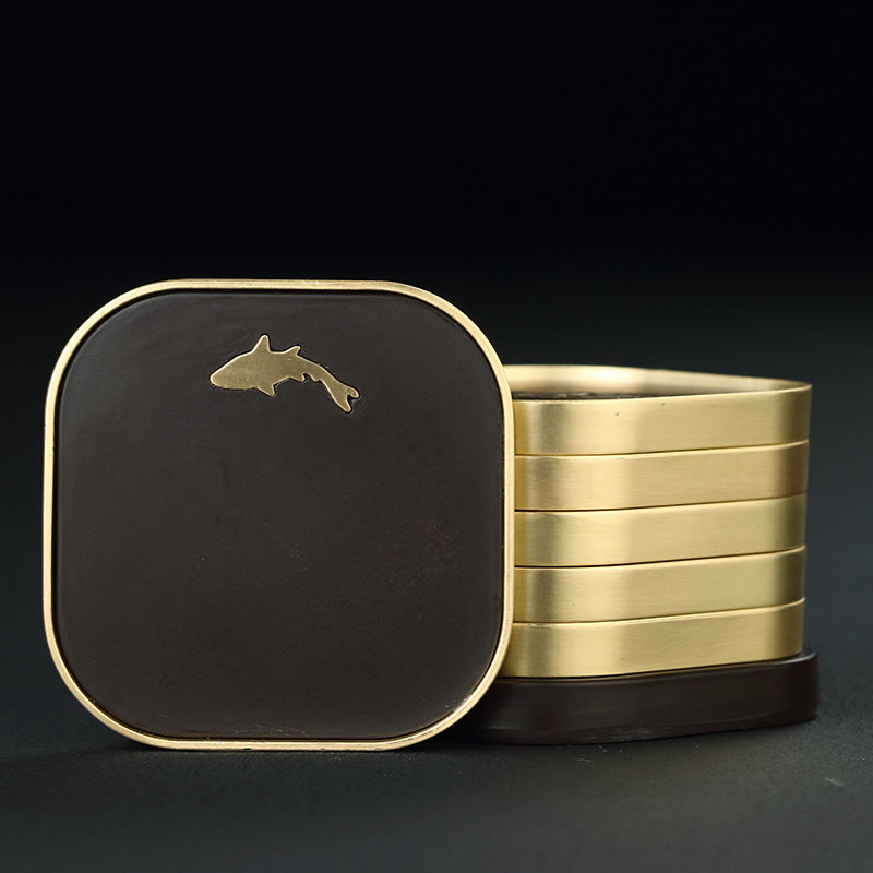 Haushaltstea Tassenhalter Bakelite Kupferholz Untersetzer