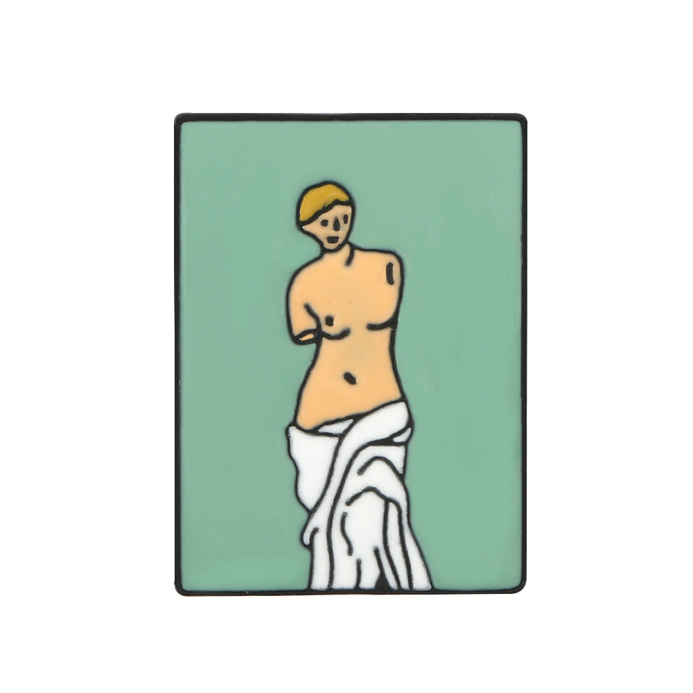 Personalisierte abstrakte Kunstölmalerei Brosche