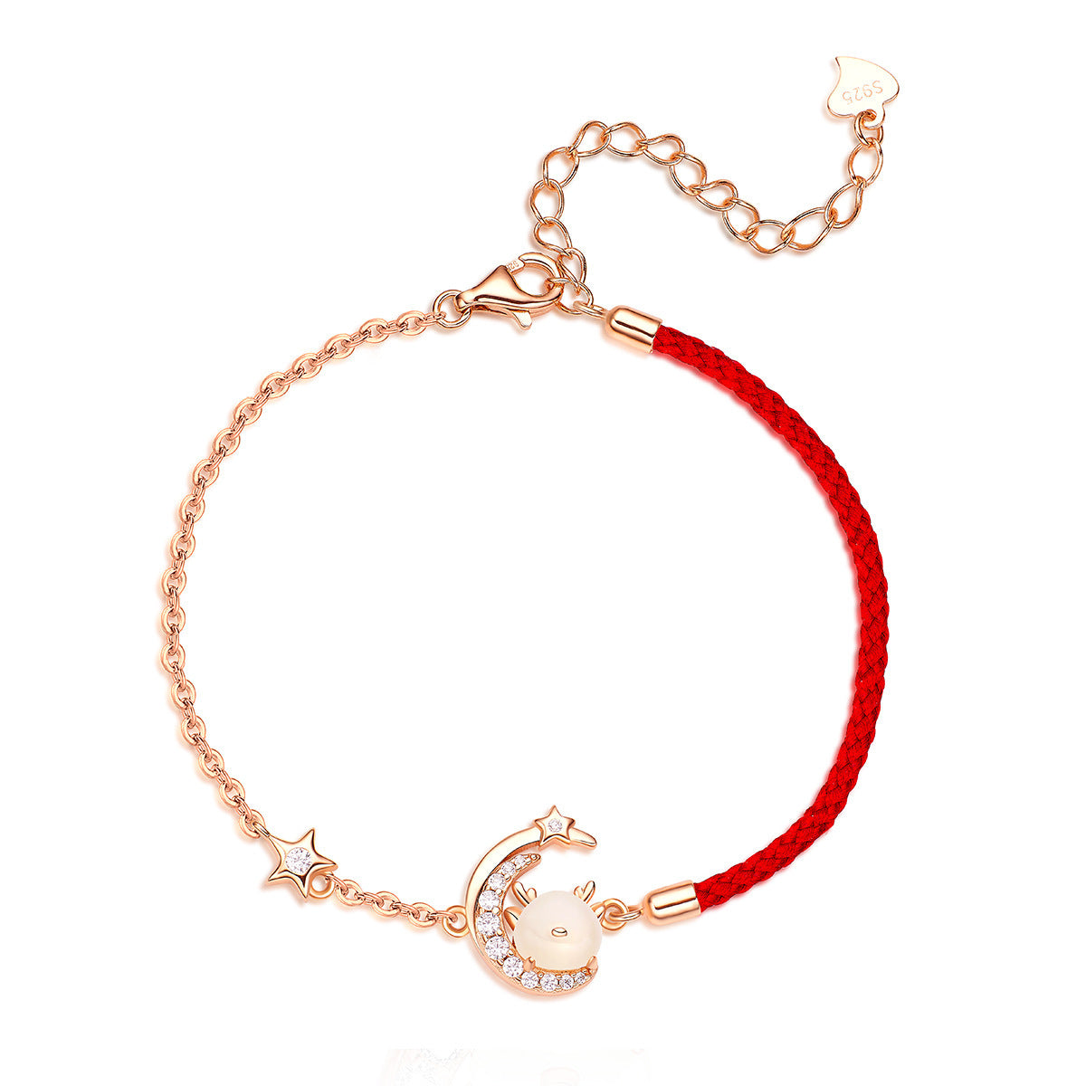 Sterling Silver Jade Dragon Necklace Zodiac Jewelry for Women-5