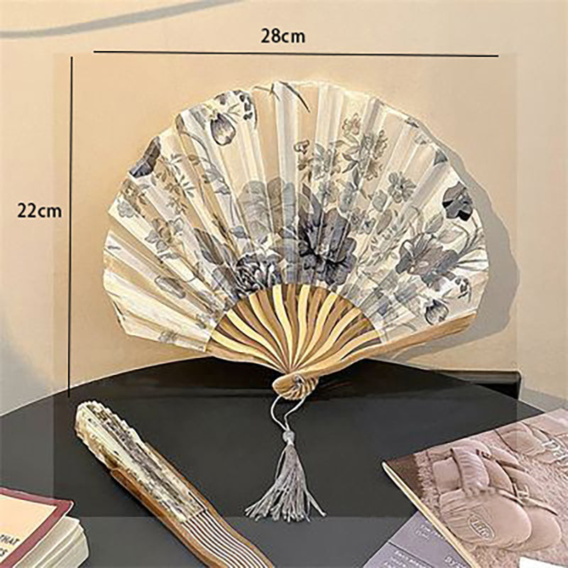 Chinese Bamboo Folding Fan Scallop Design for Cultural Gift Giving-8