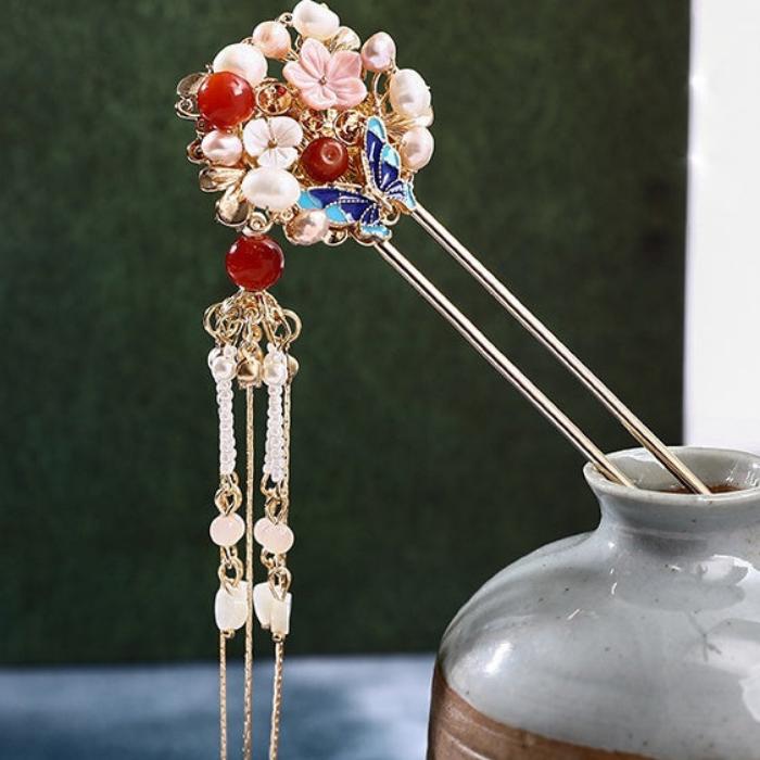 Handgefertigte Haarverzierungen antike Haarnadel und Haarnadelquasten