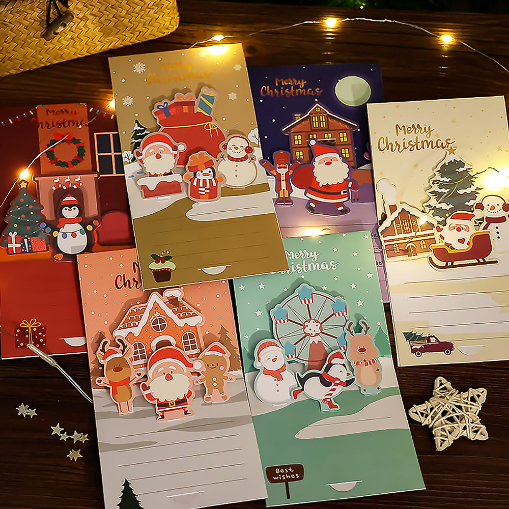 3D Pop Up Christmas Greeting Card Holiday Thank You Gift-3