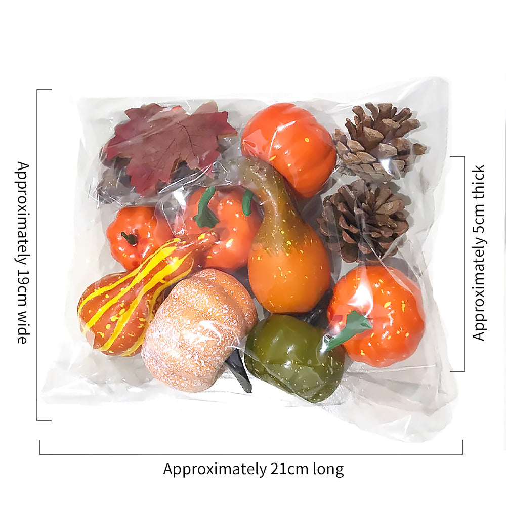 Thanksgiving Harvest Decoration Set with Pumpkins Maple Leaves and Acorns-6