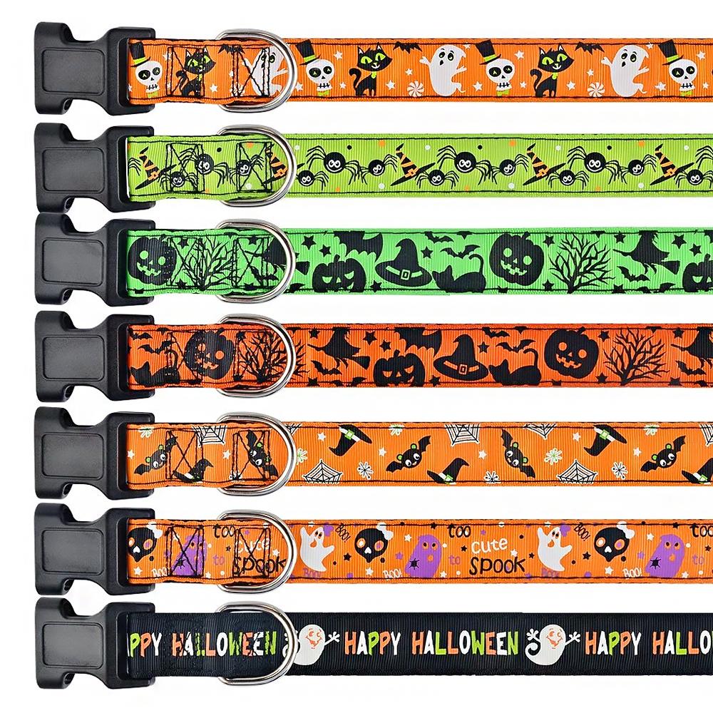 Halloween Cartoon Pattern Pet Collar for Dogs and Cats-1