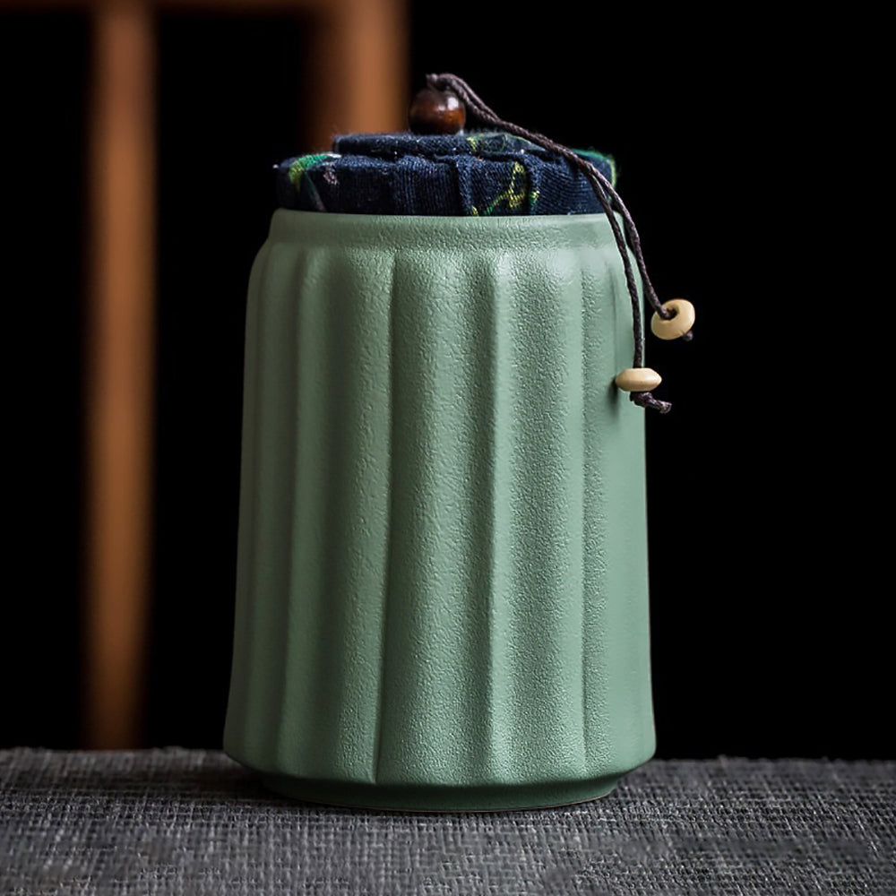 Chinese Ceramic Tea Jar Retro Glaze Kiln Sealed Canister Gift-5