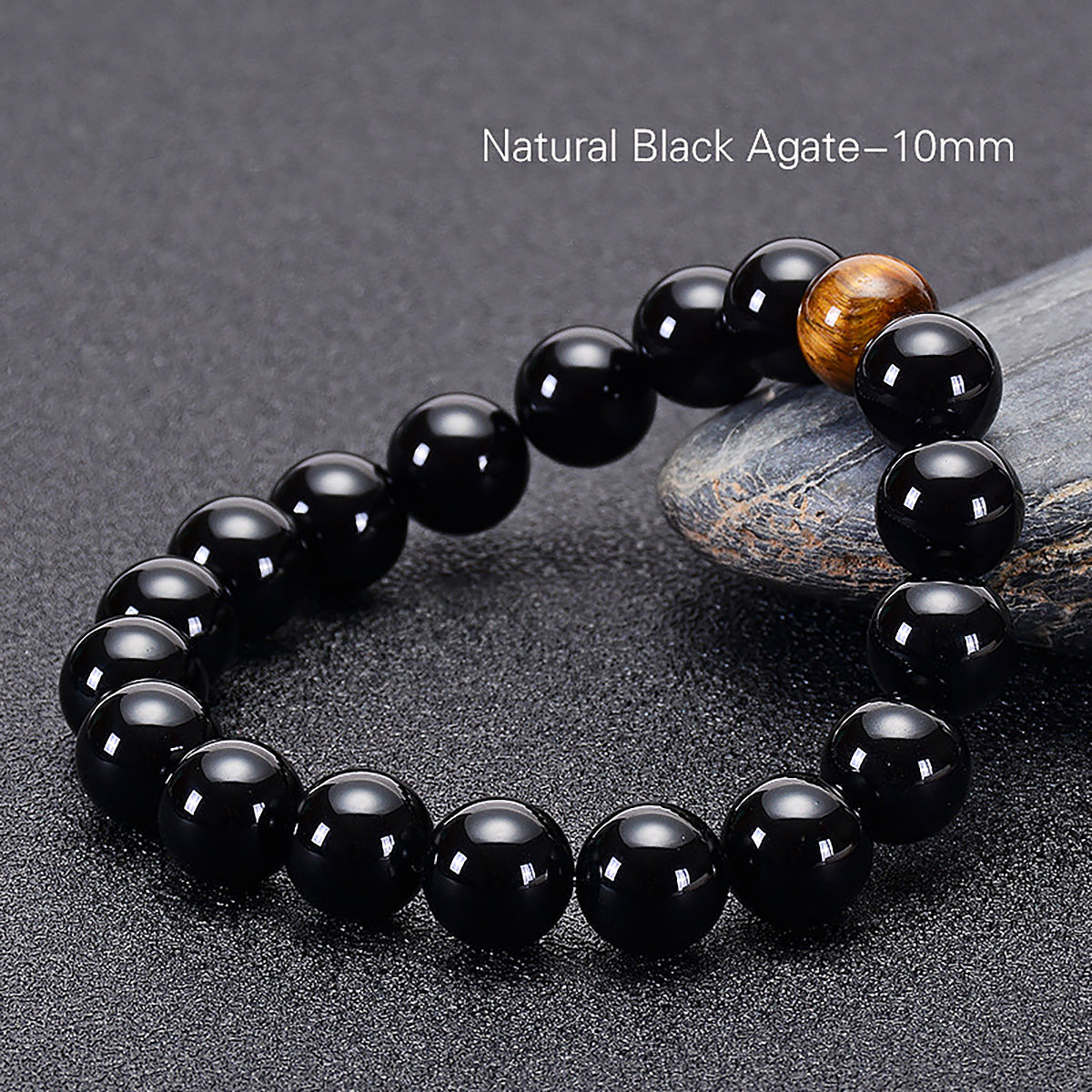Obsidian Yellow Tiger’s Eye Bracelet Natural Stone Bead Bracelet-6