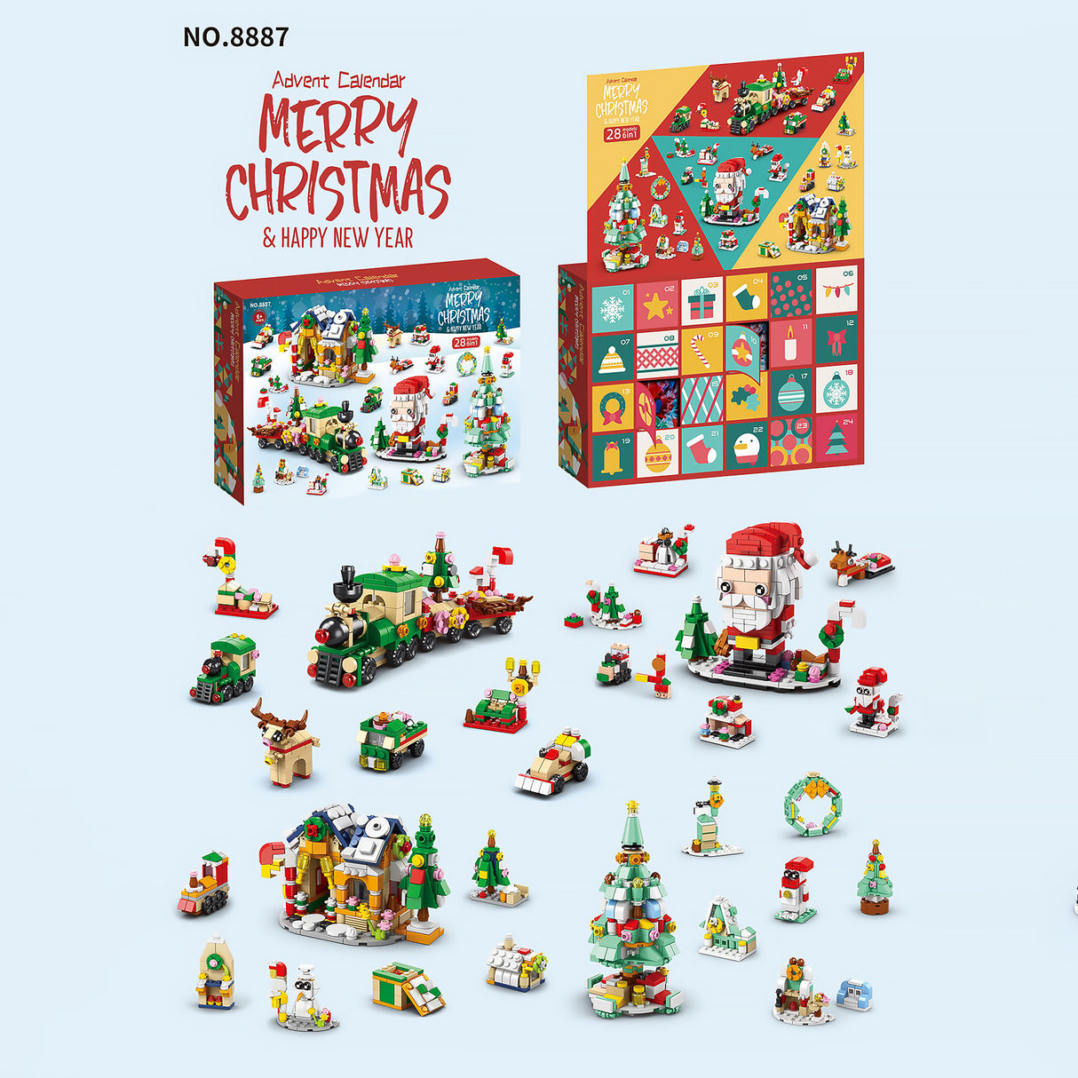 Christmas Building Toy Blind Box Educational Assembly Gift for Kids-3