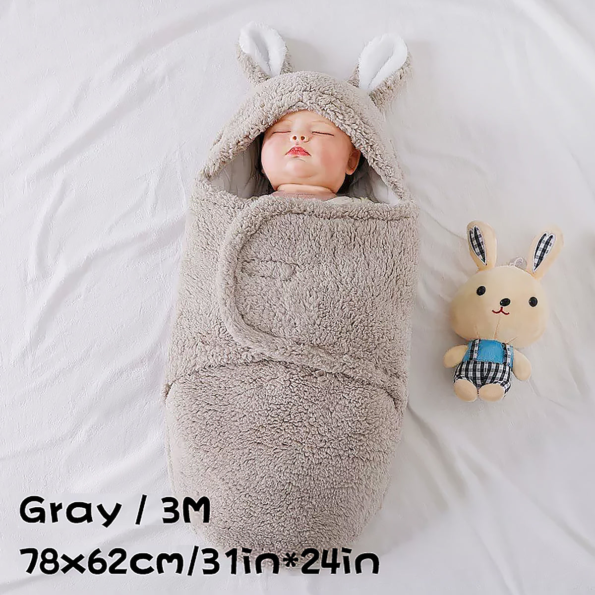Warm Baby Swaddle Blanket Plush Newborn Sleep Sack-20