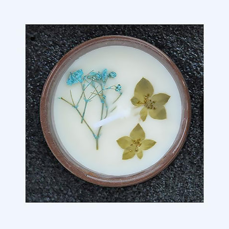 Dried Flower Scented Candle Mini Ceramic Soy Wax Cup-7