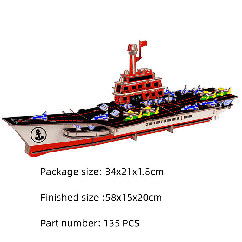 Wooden Model of Assembled Military Ship