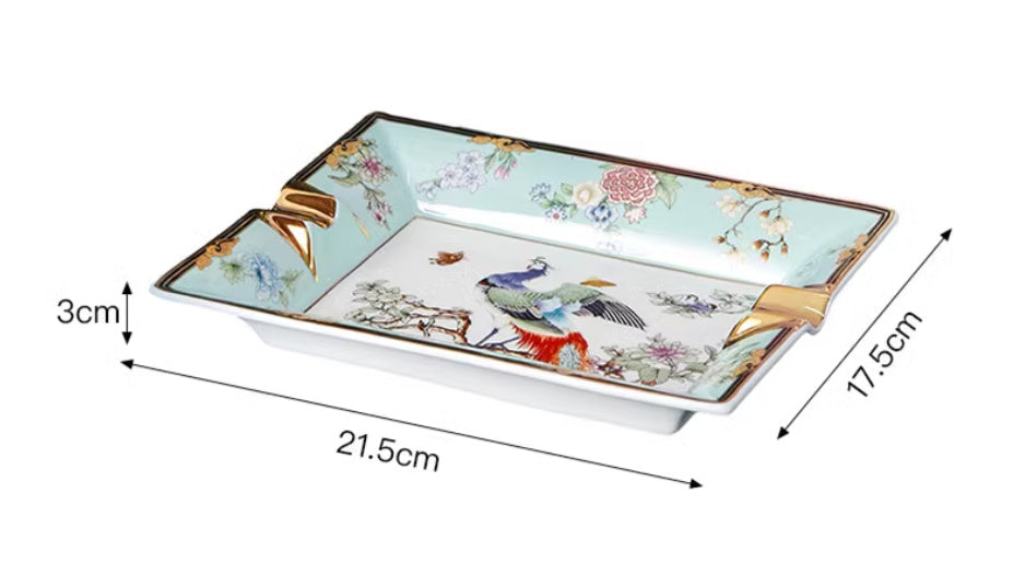 Goldmalerei Haushalt Wohnzimmer großer Keramik -Aschenbecher