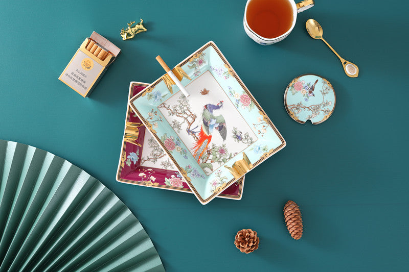 Goldmalerei Haushalt Wohnzimmer großer Keramik -Aschenbecher