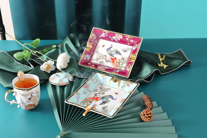 Goldmalerei Haushalt Wohnzimmer großer Keramik -Aschenbecher