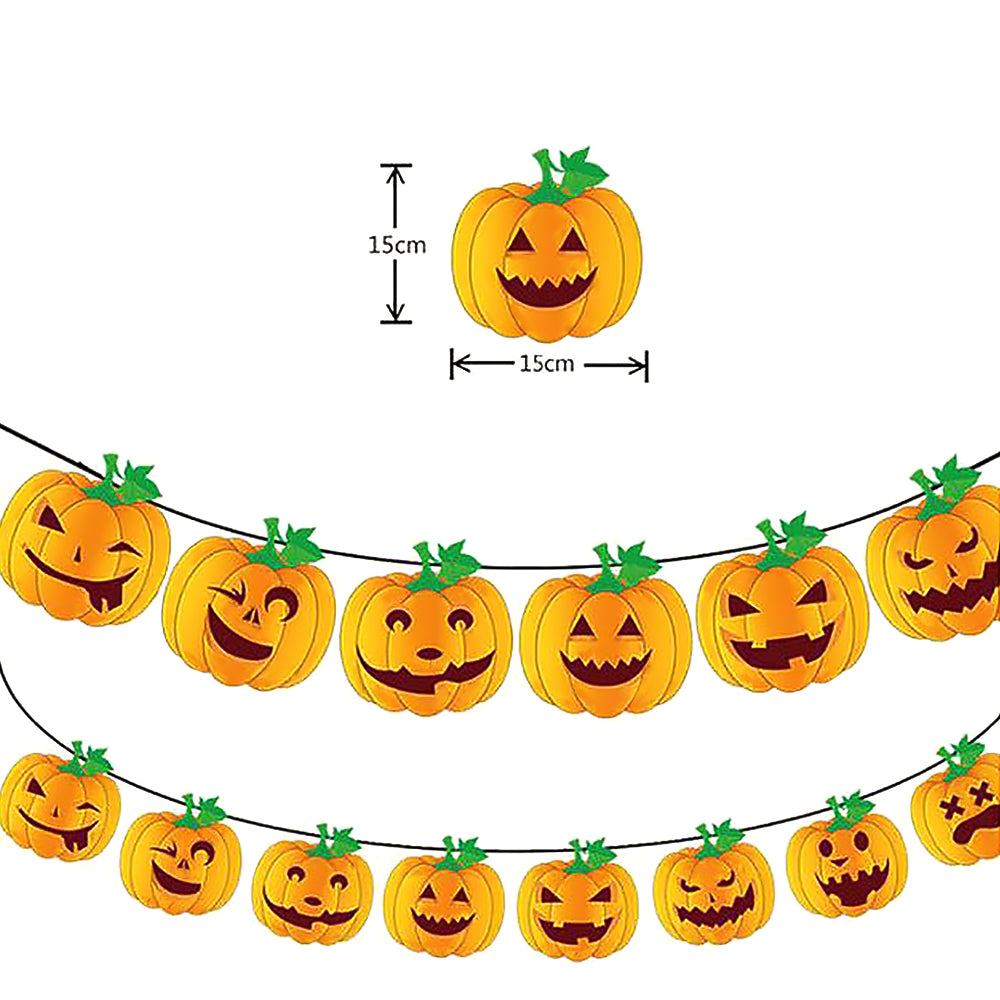 Halloween Bunting Banner Party Decorations with Bat Ghost Witch Pumpkin Cat Designs-4