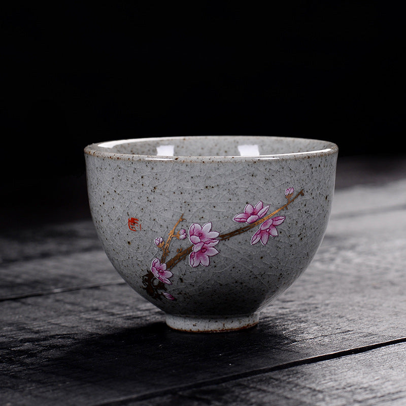 Retro Official Kiln Crackle Plum Blossom Kungfu Teacup-3