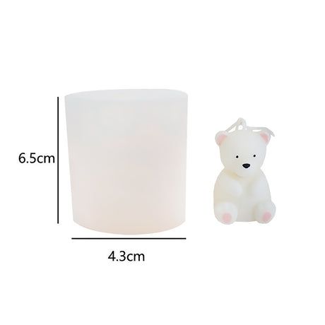 Cute 3D Bear Scented Candle Mold Incense Making Tools-6