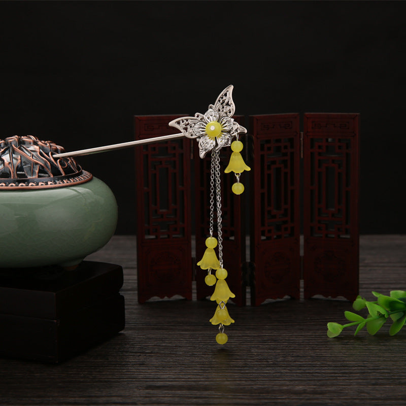 Langes Quasten -Haarnadelhaarnadel -Top -Clip -Schritt -Kopfschmuck