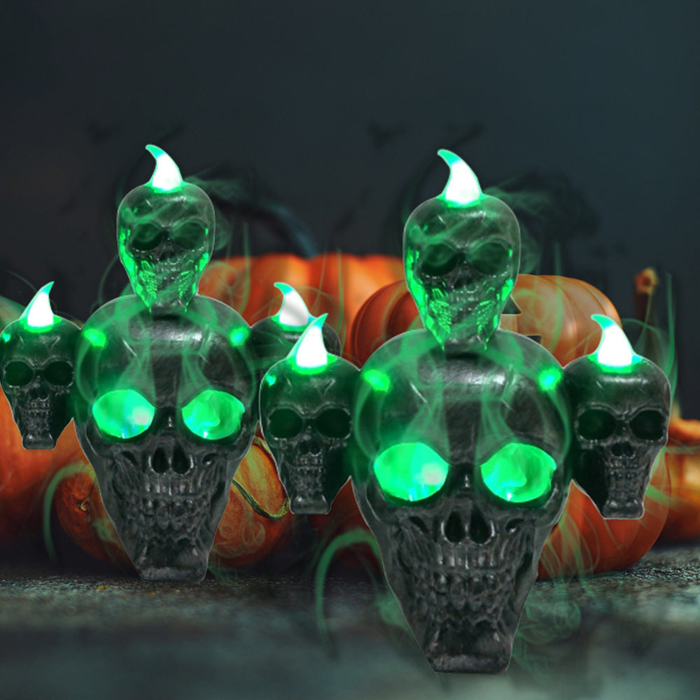 Halloween Skull Candle Light Ornaments with LED Glow-1