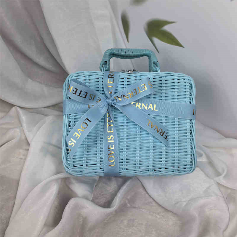 Rattan Woven Gift Wrap Suitcase Gift Packaging Box
