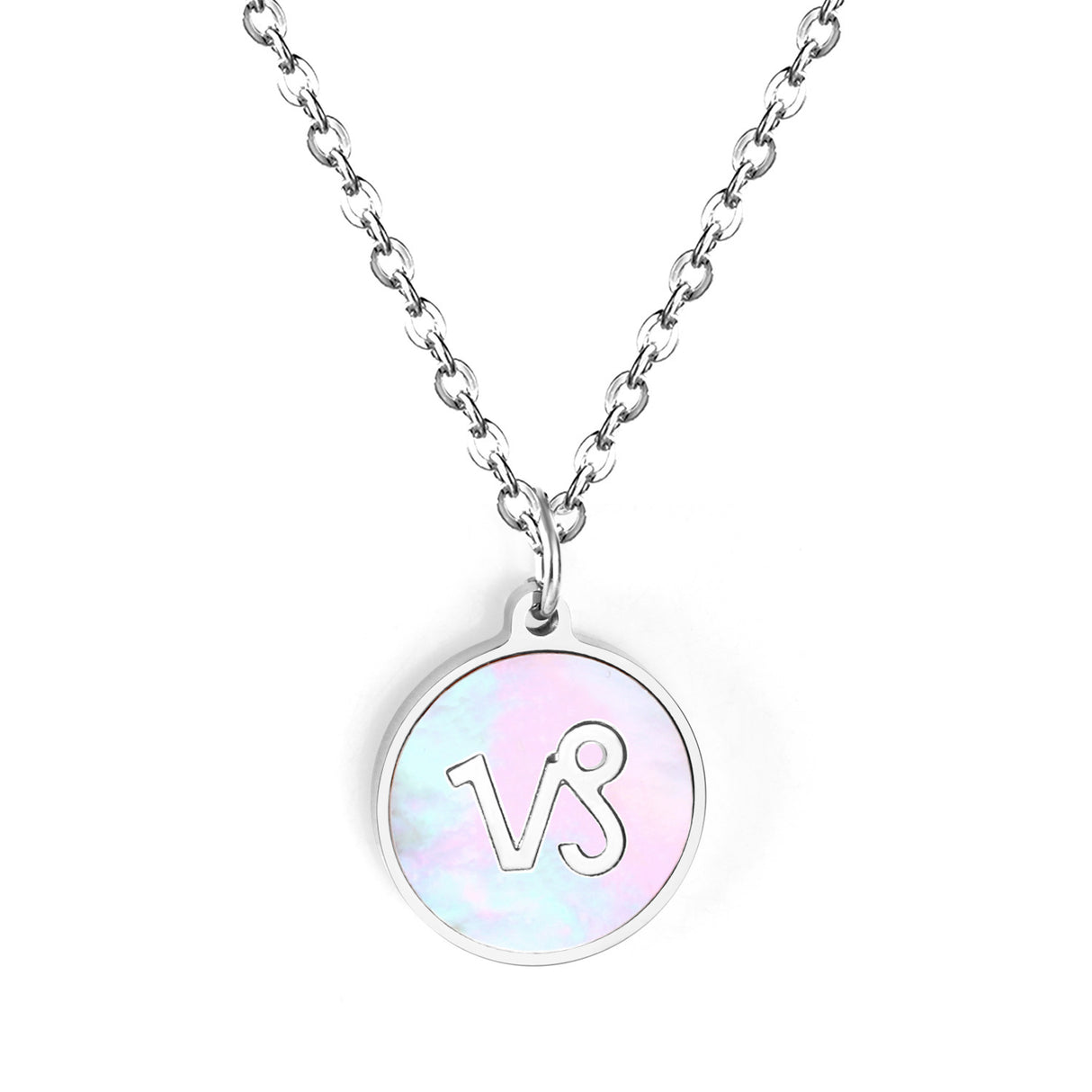 Minimalist White Shell Zodiac Necklace Adjustable Pendant-21